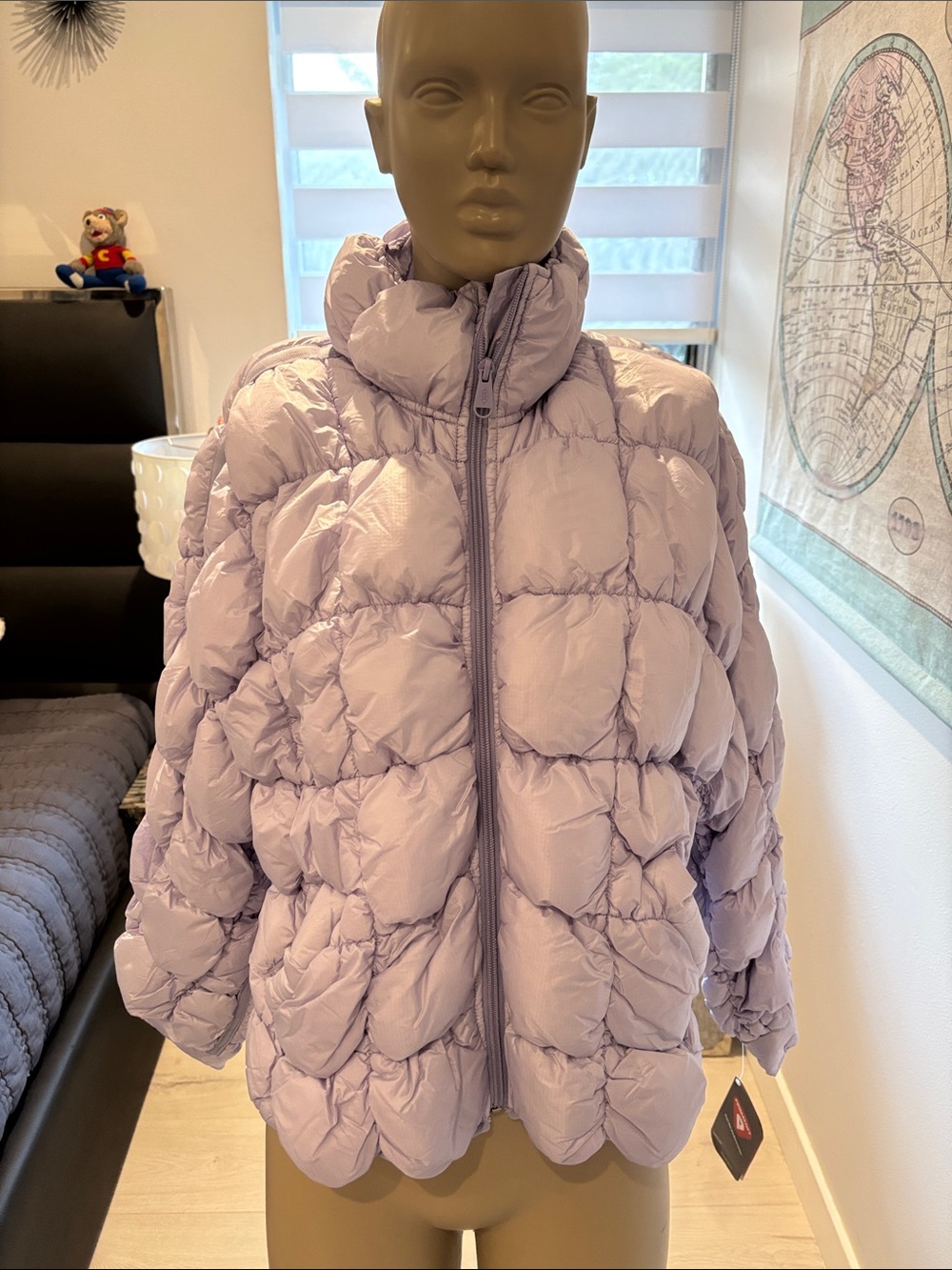 Free People Lilac Quilted Puff Jacket